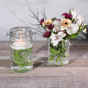 3 of 4: Eastland 7.5" Hanging Dotted Glass Jar with Handle