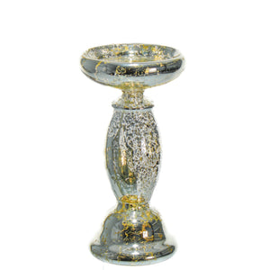 1 of 4: Eastland Unique Mercury Glass Pillar Candle Holder 8.5"