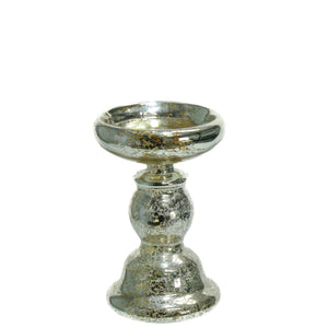1 of 4: Eastland Unique Mercury Glass Pillar Candle Holder 6.5"