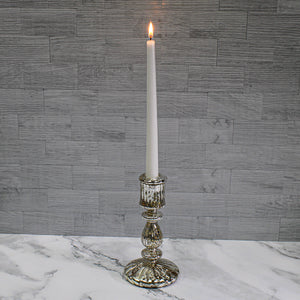 4 of 8: Richland Ribbed Unique Mercury Glass Taper Candle Holder Set of 3