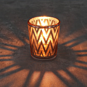 2 of 2: Richland Rose Gold Chevron Glass Holder - Small