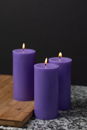 3 of 3: Richland Pillar Candle 3"x6" Lavender