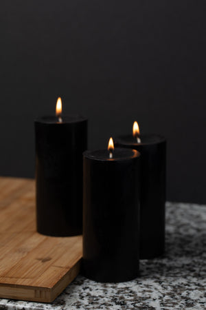 3 of 3: Richland Pillar Candle 3"x6" Black