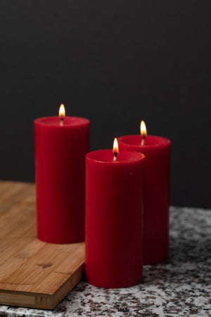 3 of 3: Richland Pillar Candle 3"x6" Red