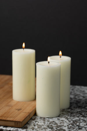 3 of 3: Richland Pillar Candle 3"x6" Light Ivory