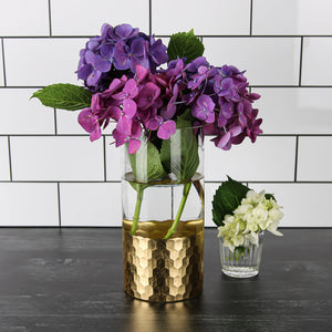 3 of 5: Gold Honeycomb Cylinder Vase 4"x8"