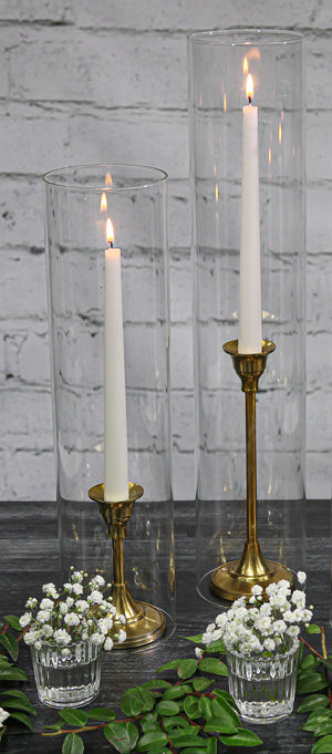 3 of 3: Taper Candlestick Gold 9in