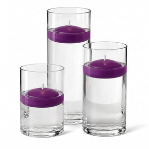 12 of 14: Cylinder Vase Centerpiece & Richland 3" Floating Candles Set of 18