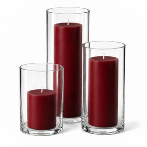 14 of 15: Richland Pillar Candles & Cylinder Vases Set of 3