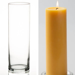 11 of 15: Richland Pillar Candle 9" & Eastland Cylinder Holder 10.5 inch Set of 12 (Choose your Colo