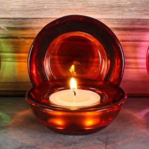 2 of 4: Eastland Chunky Tealight Candle Holder Amber Set of 12