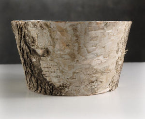 2 of 3: Natural Birch Bark Zinc Pot Planter 6x3