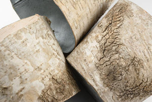 4 of 4: Birch Bark Centerpiece Vase 7in, Zinc Planter