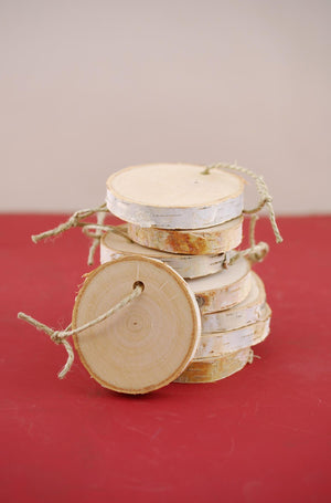 1 of 2: 8 birch 3 round hanging tags pack of 8