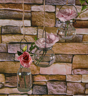 4 of 6: Richland Bubble Hanging Glass Vase Set of 12