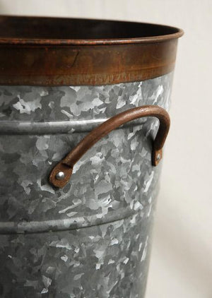 3 of 3: Two Tone 18" Flower Market Buckets with Handles