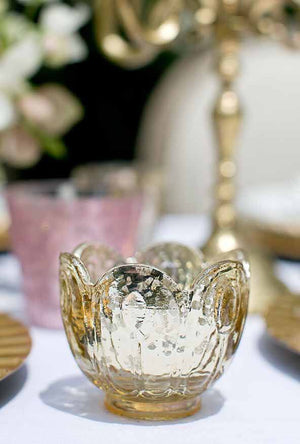 3 of 5: 6 gold carraway votive holders