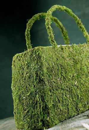 1 of 3: natural preserved moss 12in purse with liner