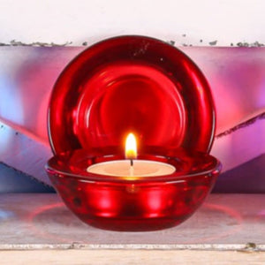 2 of 3: Eastland Chunky Tealight Candle Holder Red Set of 12