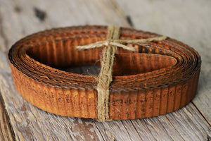 3 of 3: Rusty Corrugated Tin Ribbon 1in 15ft
