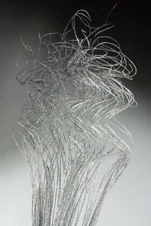 1 of 2: Natural Curly Ting METALLIC SILVER SPARKLE (32 pieces) 27"