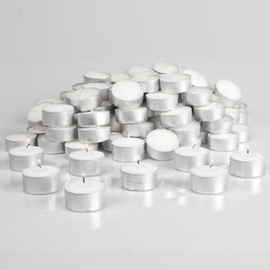 1 of 4: Richland Extended Burn Tealight Candles White Unscented Set of 400