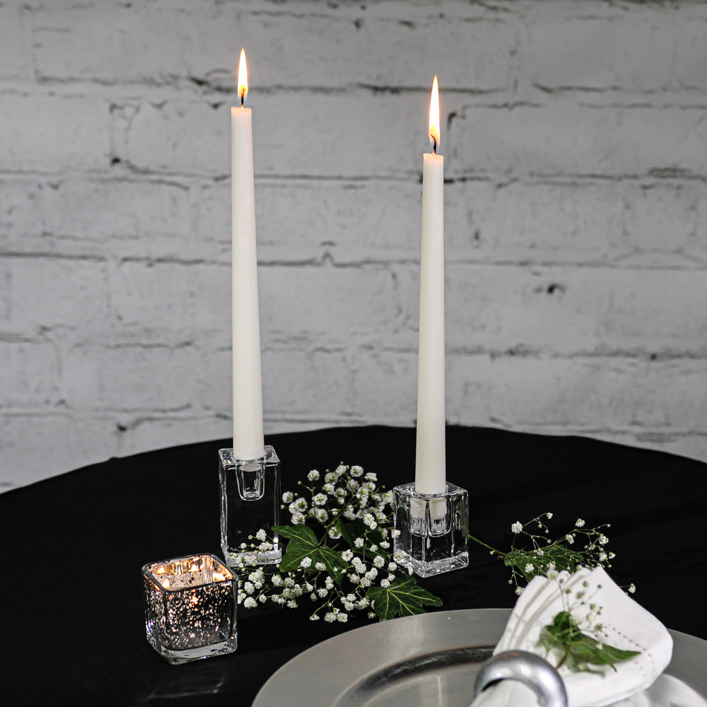 richland square glass taper candle holder 3 set of 6