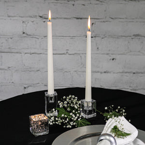 2 of 3: Richland Square Glass Taper Candle Holder 3" Set of 6