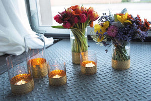 3 of 4: Elsa Glass Floral Vase & Candle Holder 6"