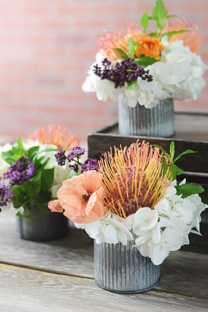 3 of 4: norah corrugated zinc 3 vase 6 pack