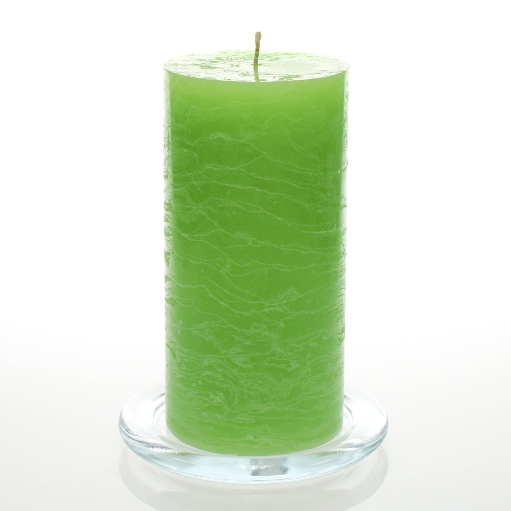 Richland Rustic Pillar Candle 3"x 6" Green Set of 12