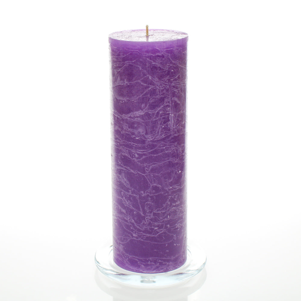 Richland Rustic Pillar Candle 3"x 9" Lavender Set of 24