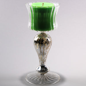 Richland 10.25" Mercury Pillar Candle Holder with Clear Glass