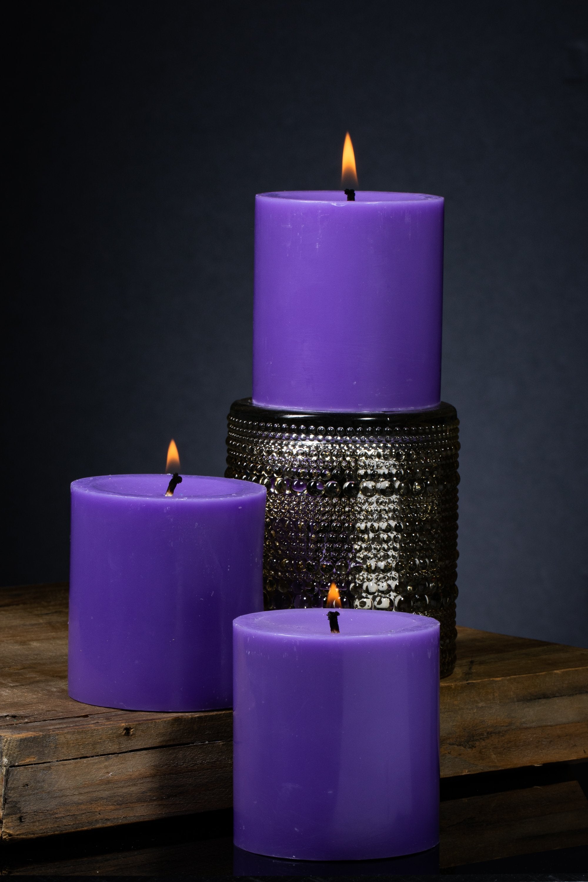 Richland Pillar Candles 3"x3" Lavender Set of 24