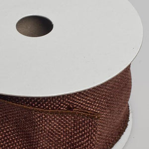 Richland Burlap Ribbon with Wire Copper Brown 2.5" x 10 Yards