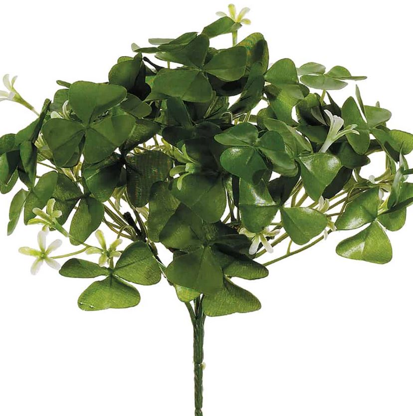 Clover Bush 9.5" with White Flower Accents| 
