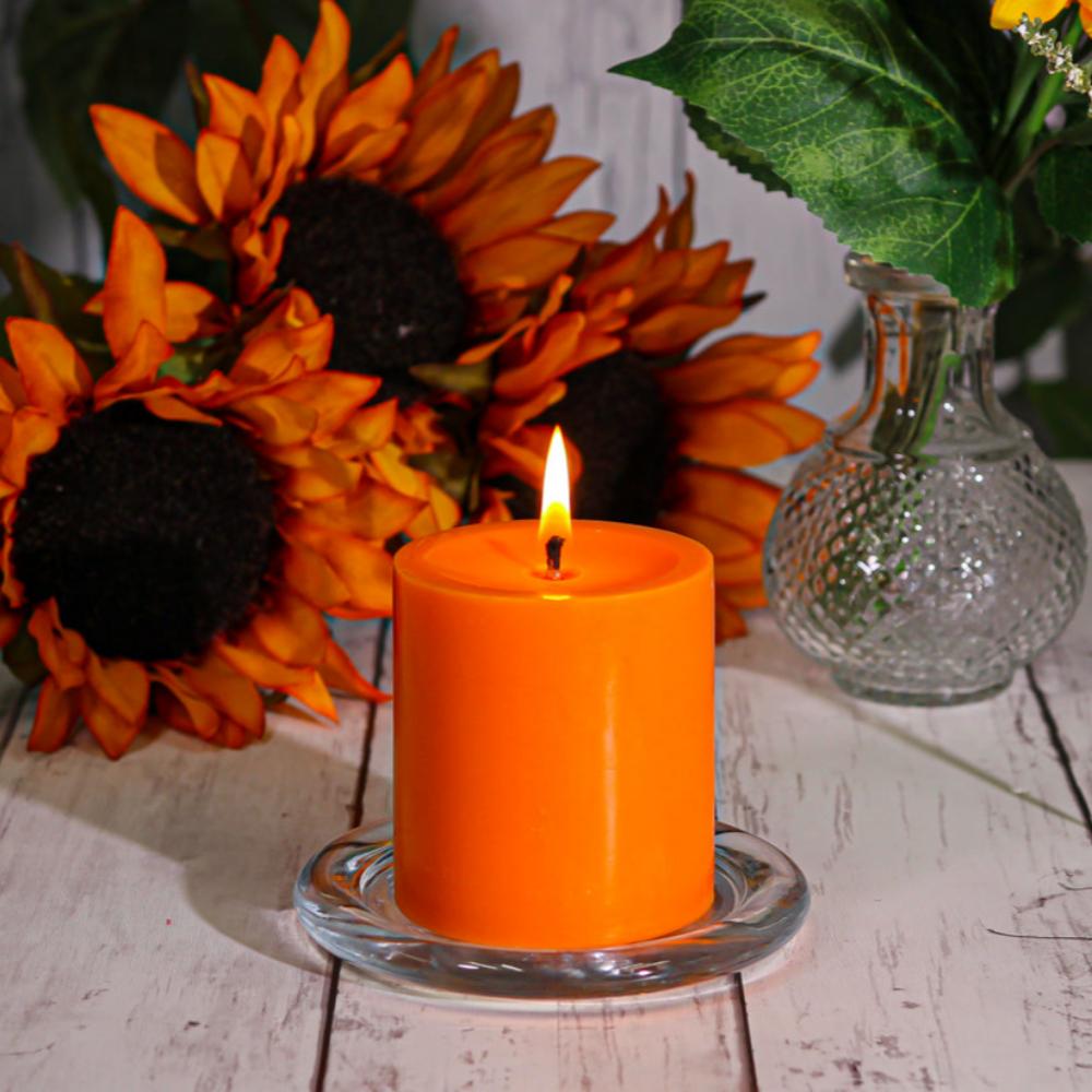 Richland Pillar Candles 3"x3" Orange | Pillar-...