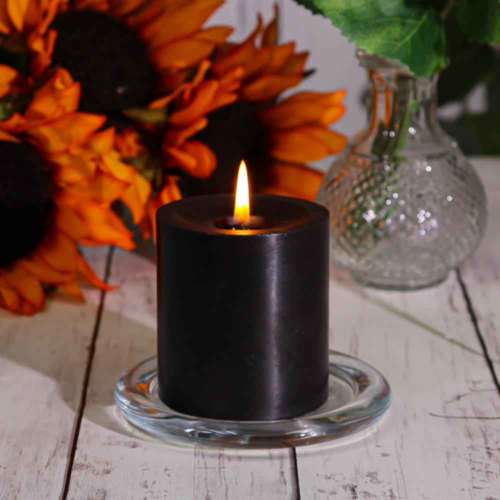 Richland Pillar Candles 3"x3" Black Set of 48 - view 2