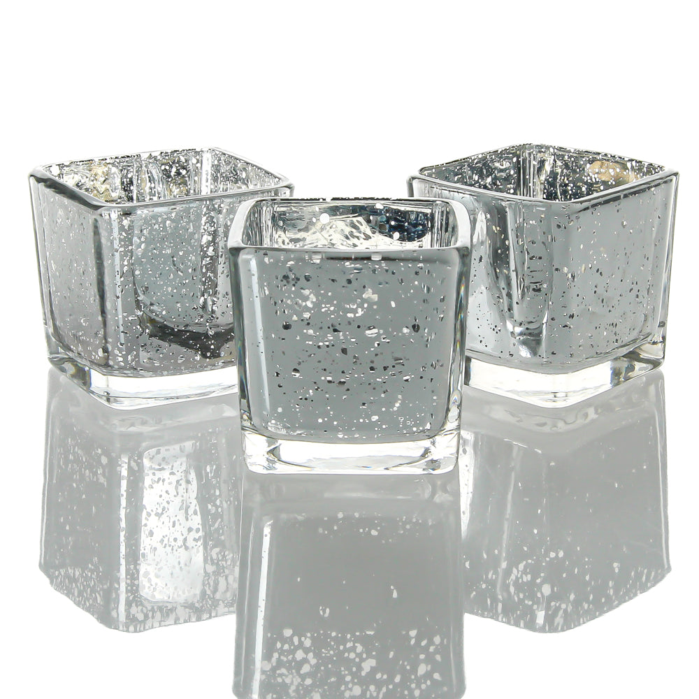 Richland Silver Mercury Square Votive Holder| 