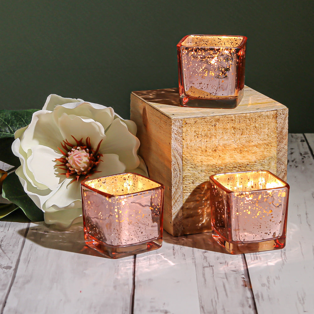 Richland Rose Gold Mercury Square Votive Holder