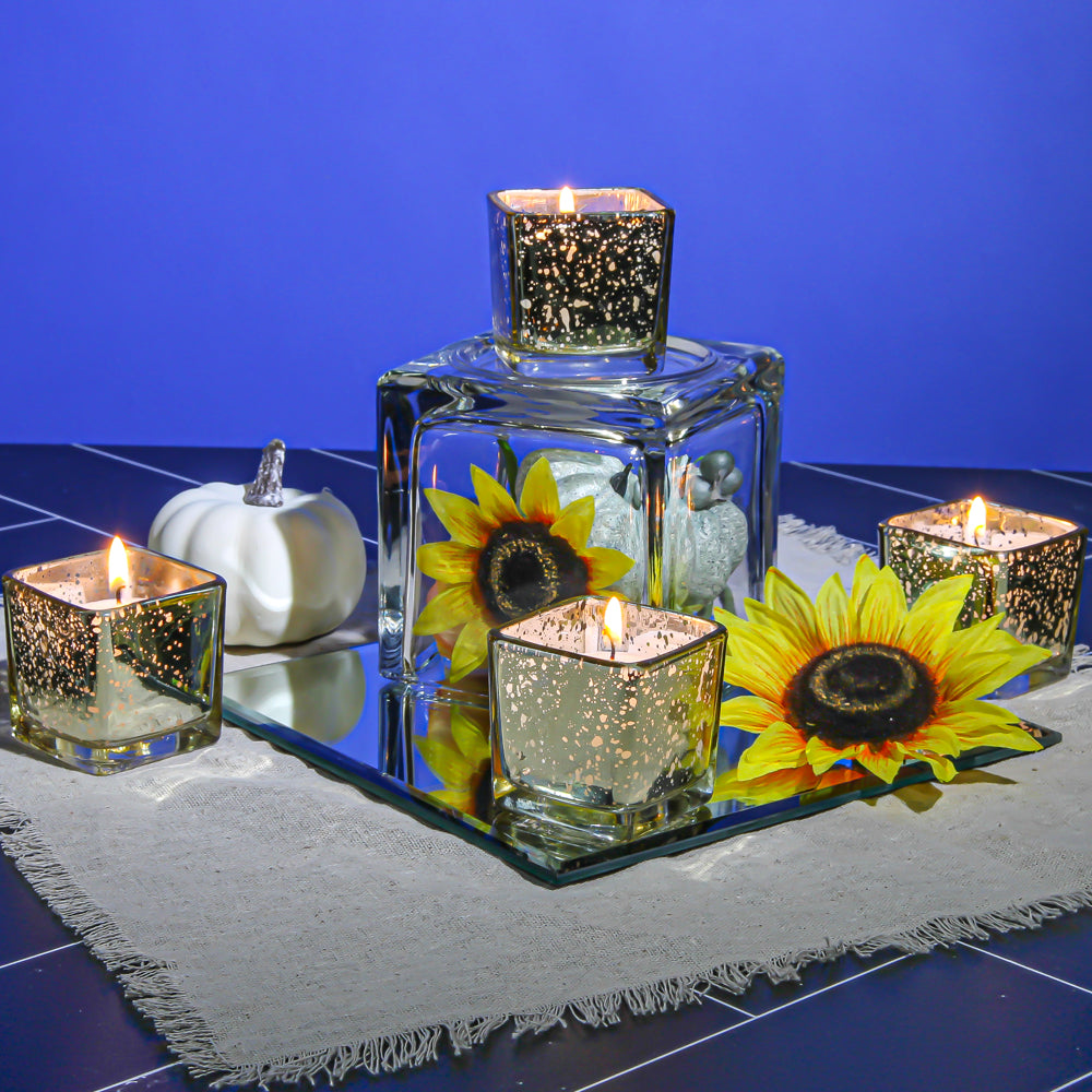 Richland Metallic Gold Mercury Square Votive Holder - view 3