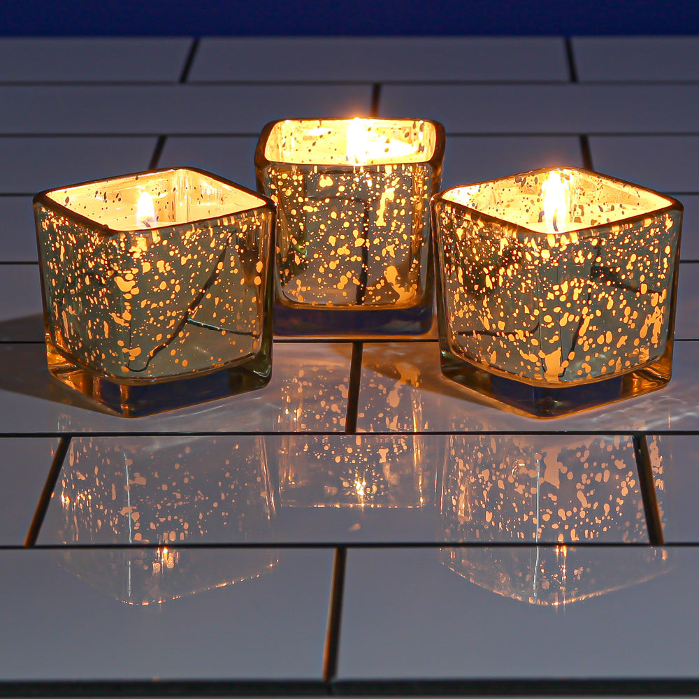 Richland Metallic Gold Mercury Square Votive Holder| 1158_12