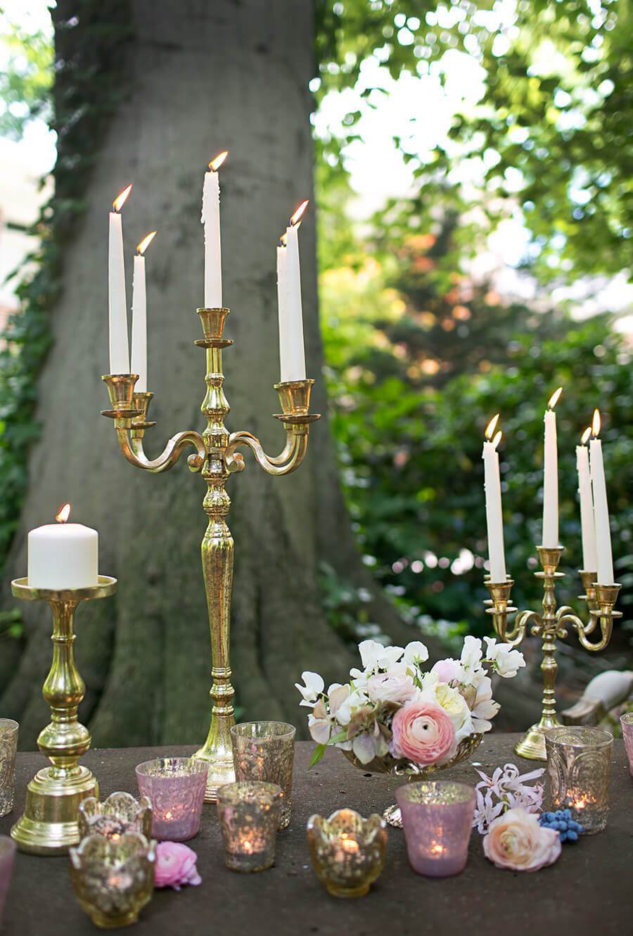 gold moretti candelabra 25in| 