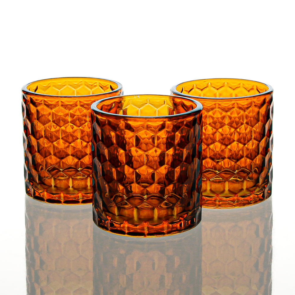 Richland Amber Chunky Honeycomb Glass Votive & Tealight Holder - view 1