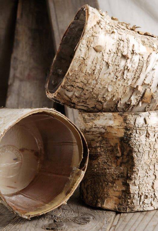 birch bark planter 4 75 pot w plastic liner - view 3