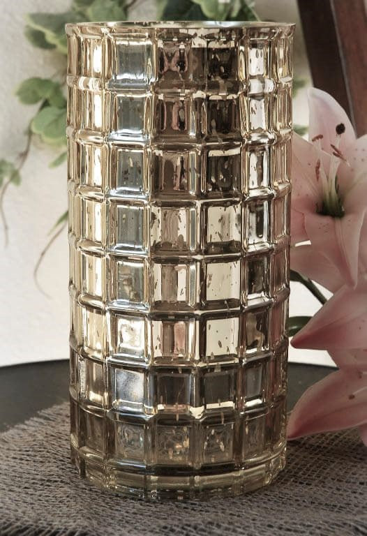 Gold Mercury Mosaic Cylinder 10" - Vase & Candle Holder| 8726025...