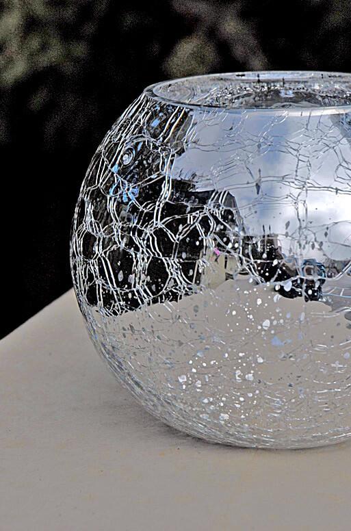 mercury glass silver ivy bowl 5 2 x 6 25| 