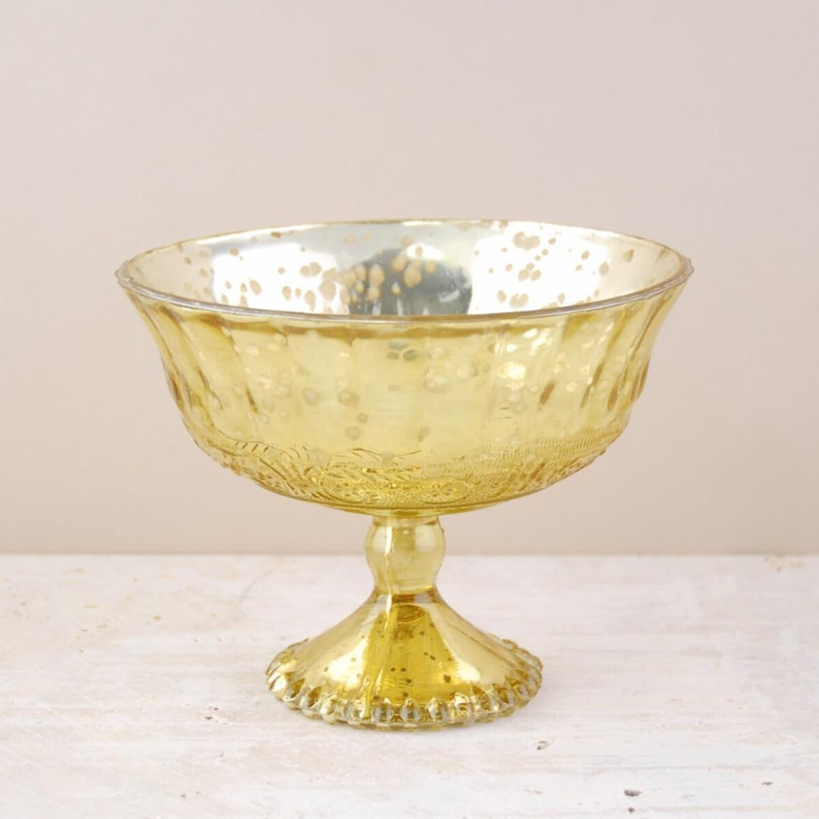 Gold Mercury Glass Compote 7" x 5.25" - view 1