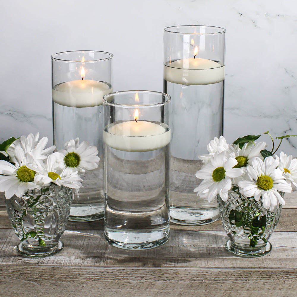 Eastland Cylinder Floating Candle Holders 7.5" , 9" & 10.5" Set of 36 - view 4