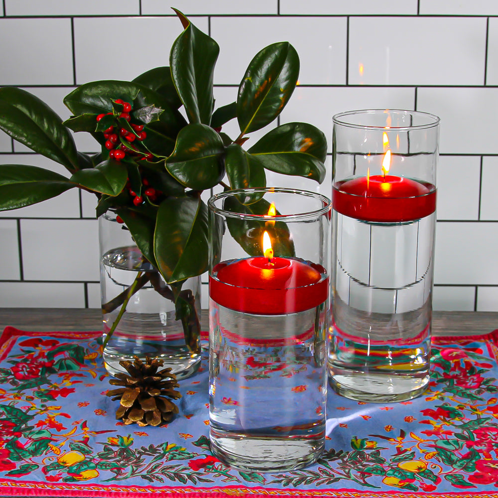 richland floating candles 3 red set of 24| 6049_24